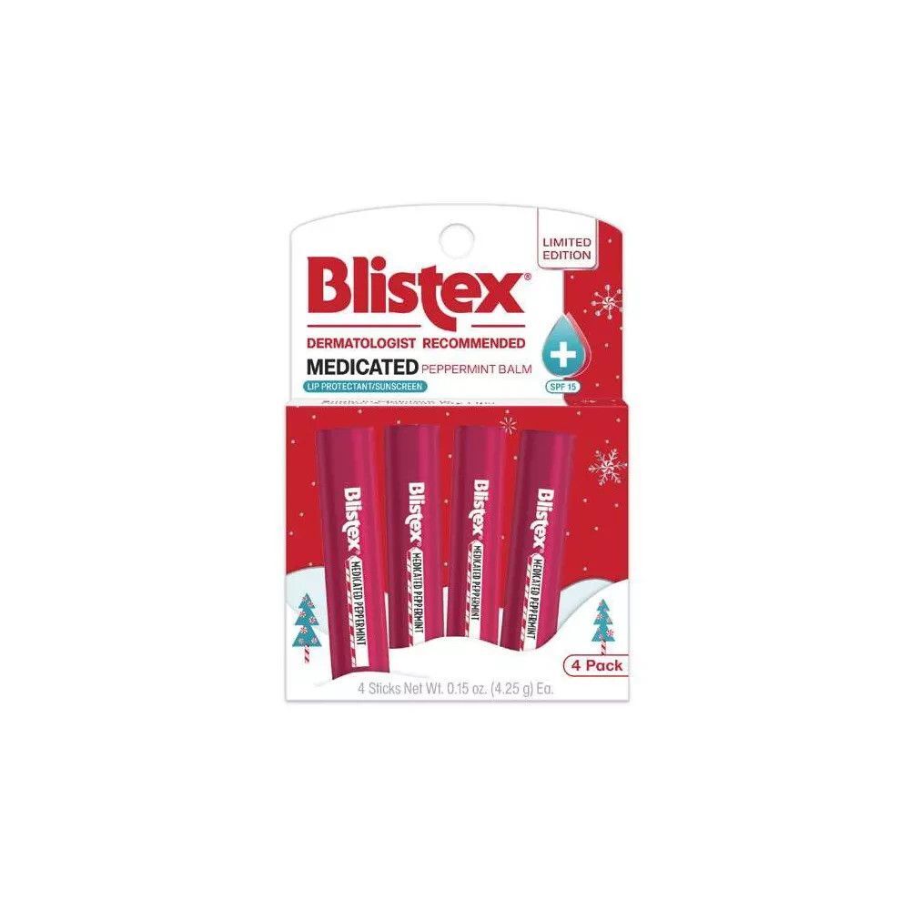 Blistex Medicated Lip Balm - Peppermint - 0.15oz/4pk